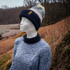 Midnight Triple Blue Coloured Wool Hat
