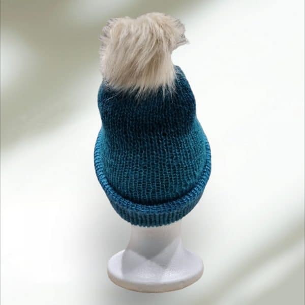 Luxurious Mohair Ladies Teal Warm Hat - Image 3