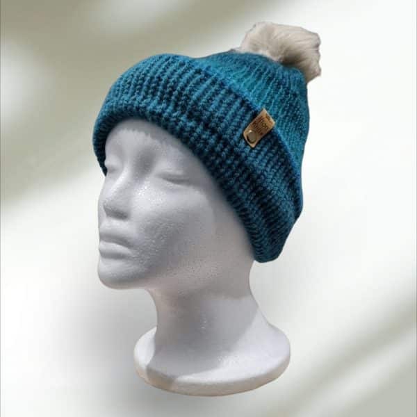 Luxurious Mohair Ladies Teal Warm Scarf - Image 5