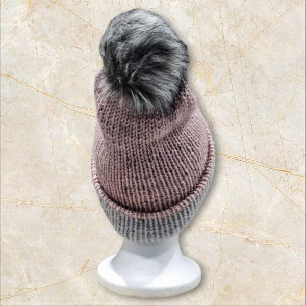 Elegant Aran Rose Fleck Wool Hat - Image 2