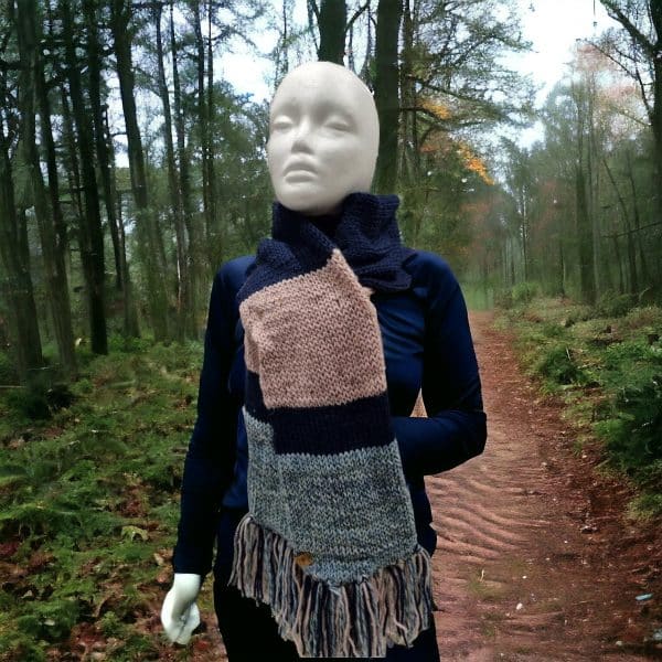 Special Triple Coloured Midnight & Rose Scarf
