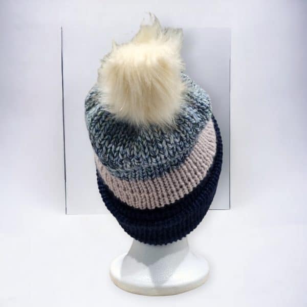 Midnight Triple Blue Coloured Wool Hat - Image 2