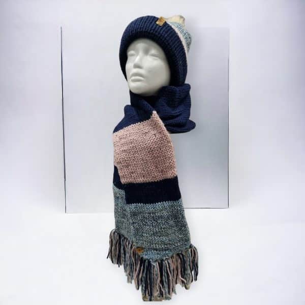 Easy Wear Winter 2 Blue - Wool Mix Fingerless Gloves - Image 3