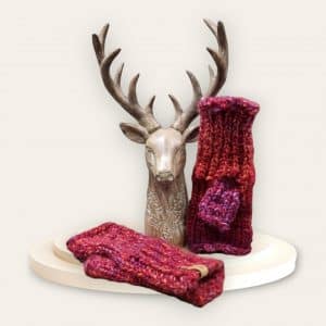 Country Red Vibe Merino Fingerless Gloves