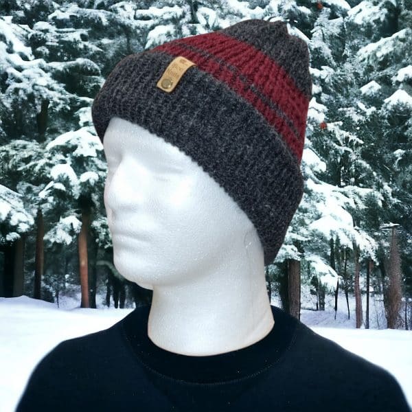 Sporting Anthracite &  Burgundy Striped Hat