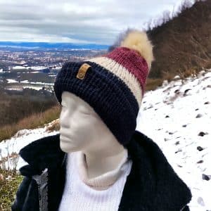 Midnight Blue Triple Coloured Wool Hat