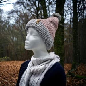 Elegant Aran Rose Fleck Wool Hat