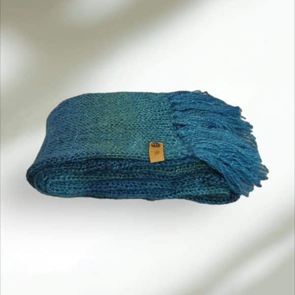 Luxurious Mohair Ladies Teal Warm Scarf - Image 3