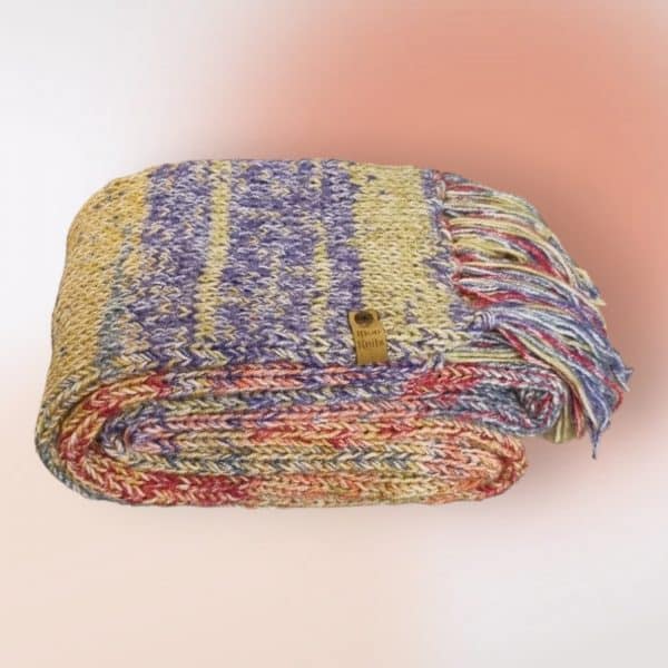 Soft Warm Rainbow Scarf - Image 2