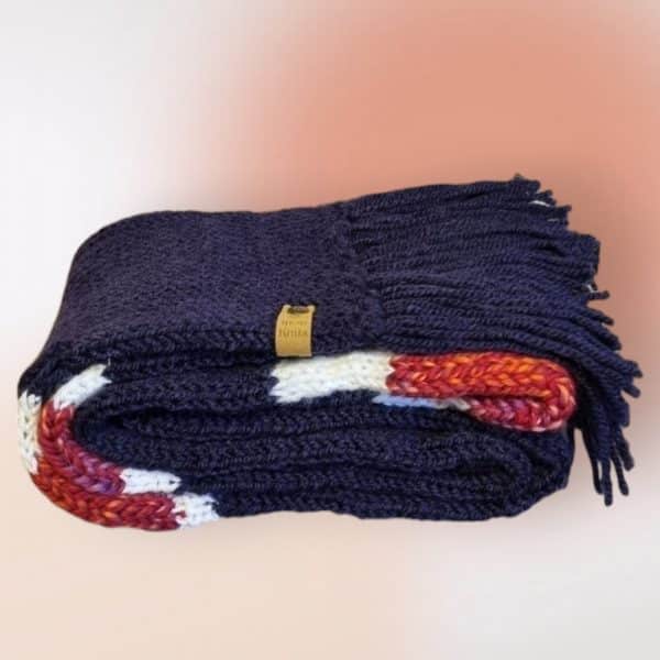 Triple Vibe Purple Merino Wool Mix Scarf - Image 2