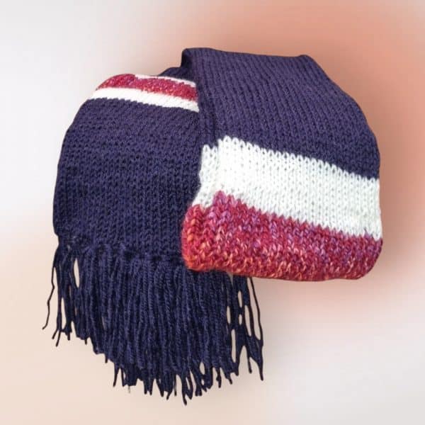 Triple Vibe Purple Merino Wool Mix Scarf - Image 5