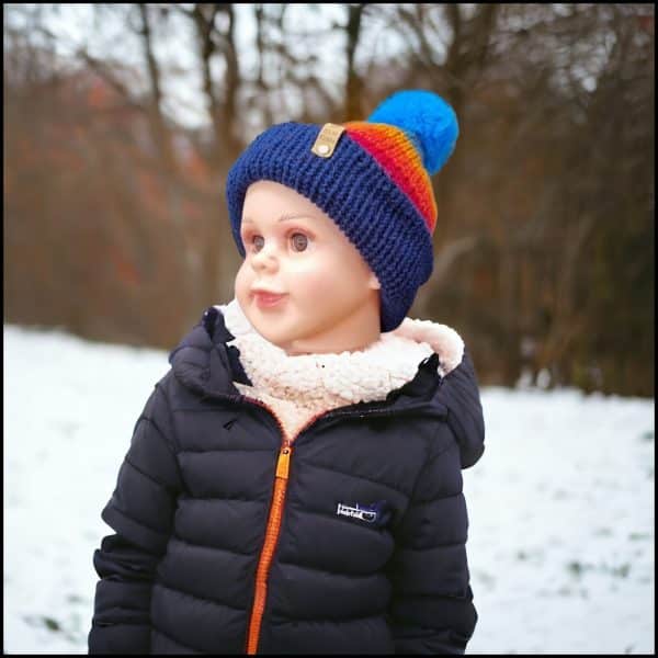 Striking Mutli-Colourful Rainbow Wool Hat