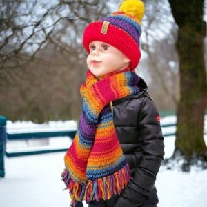 Dark Mutli-Coloured Striped Rainbow Scarves