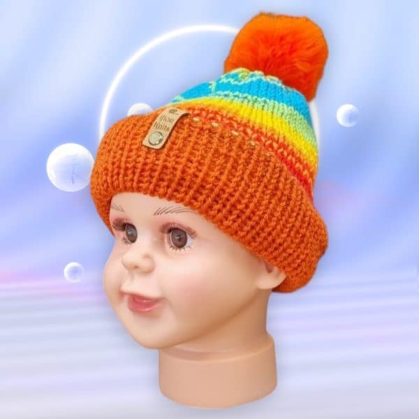 Bright Fun Colourful Rainbow Wool Hat - Image 4