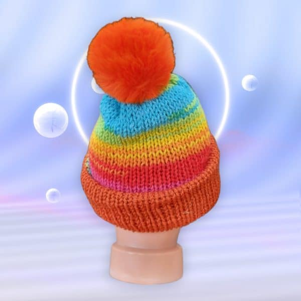 Bright Fun Colourful Rainbow Wool Hat - Image 5