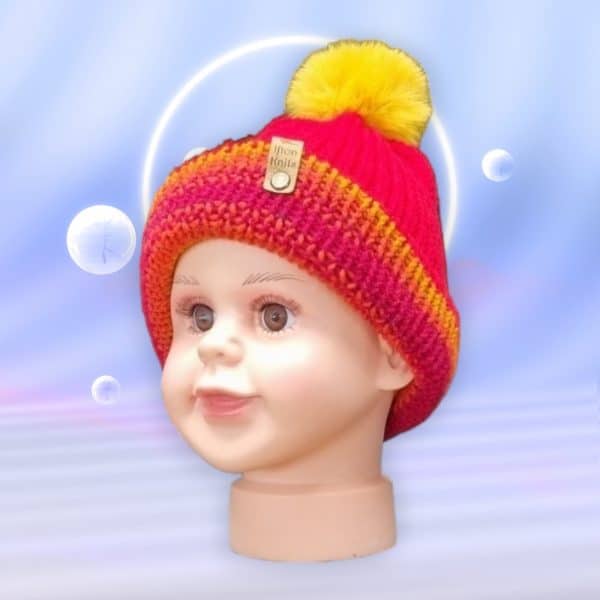 Bright Fun Colourful Rainbow Wool Hat - Image 2
