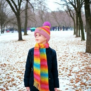 Bright Striped Colourful Rainbow Scarves