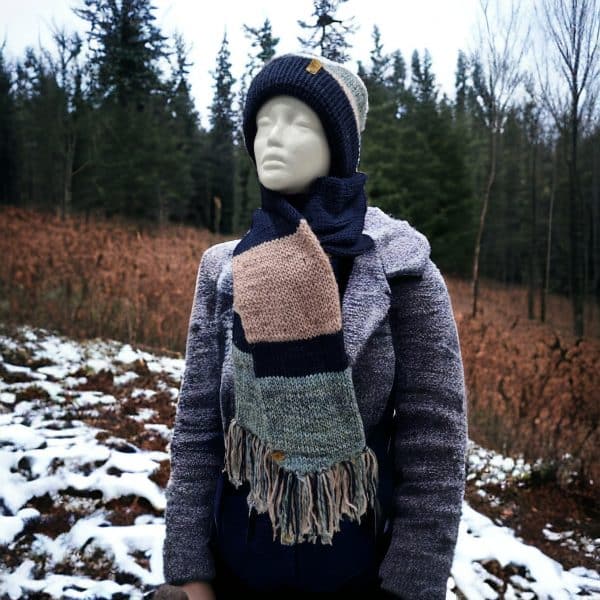 Midnight Triple Blue Coloured Wool Hat - Image 4