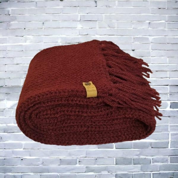Classic Handmade Burgundy Scarf - Image 3