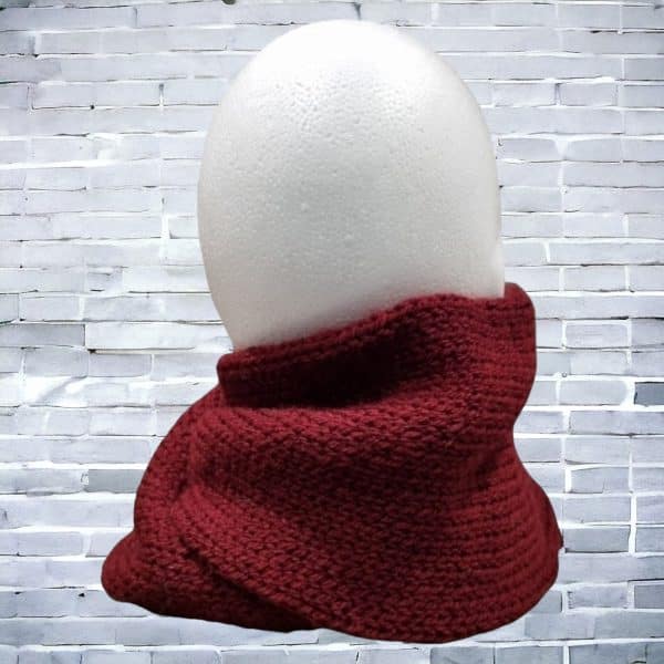 Classic Handmade Burgundy Scarf - Image 5