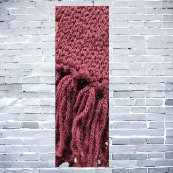 Classic Handmade Burgundy Scarf - Image 6