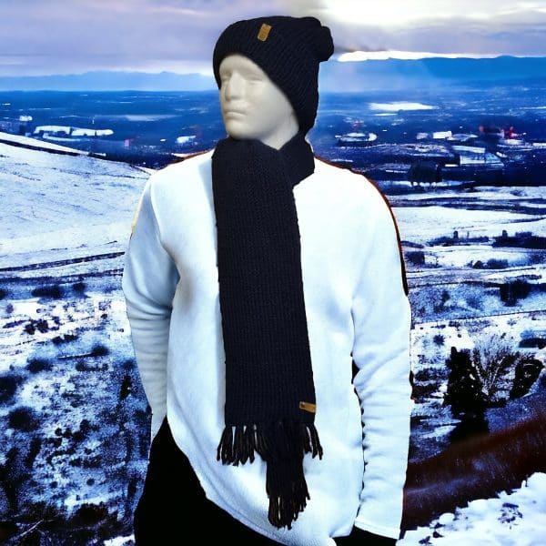 Classic Handmade Midnight Blue Scarf - Image 2