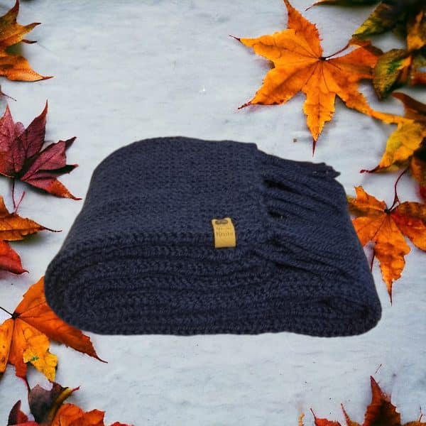 Classic Handmade Midnight Blue Scarf - Image 3