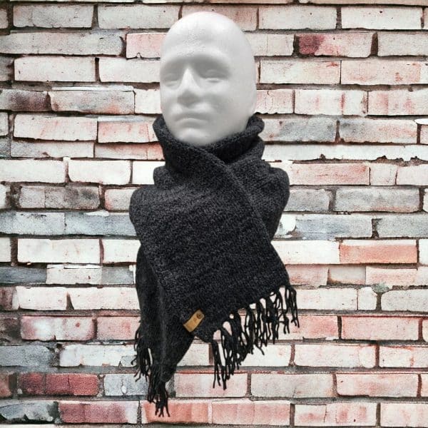 Classic Handmade Charcoal Scarf - Image 5