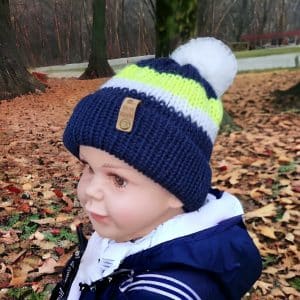 Fun Bright 2 Striped Yellow And White Wool Hat