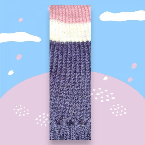 Adorable Warm Long Tasseled Purple, Cream & Pink Soft Warm Scarf - Image 2
