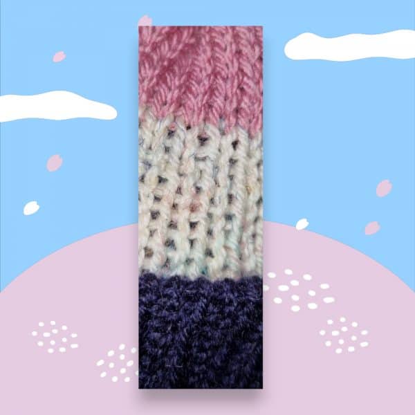 Adorable Warm Wool Purple, Cream & Pink Soft Pompom Hat - Image 3