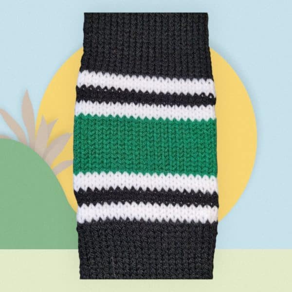 Black, White & Green Striking 3 Coloured Sports  Scarf - Image 4