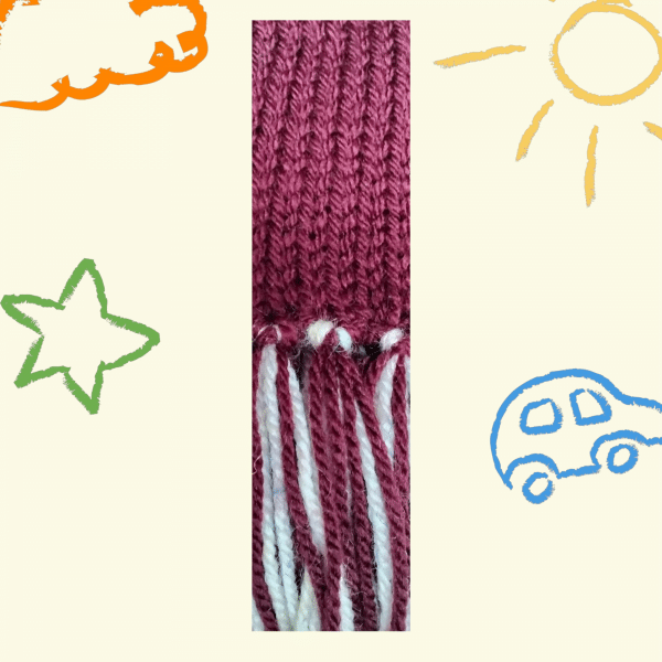 Mini Classic Handmade Wool Scarf in Burgundy, Black or Deep Purple - Image 5