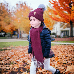 Mini Classic Handmade Wool Scarf in Burgundy, Black or Deep Purple