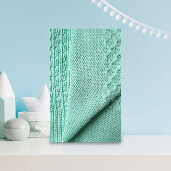 Luxurious Cashmere Feel Soft Baby Blanket in 3 Colours - Pink, White & Mint - Image 7