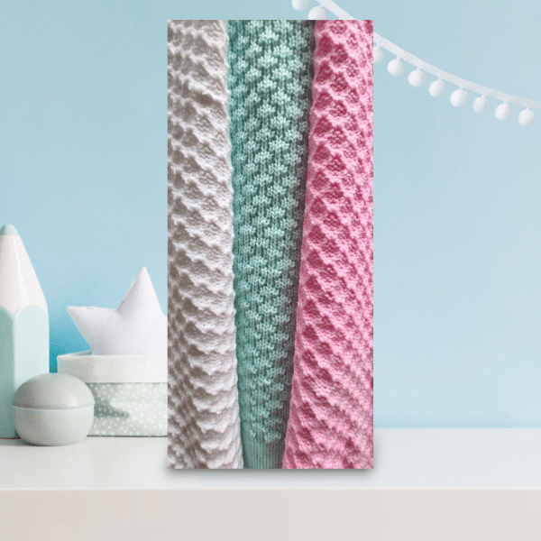 Luxurious Cashmere Feel Soft Baby Blanket in 3 Colours - Pink, White & Mint - Image 6