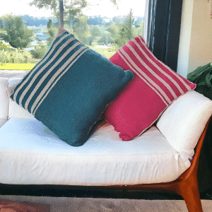Handmade Attractive Striped Wool Cushion Cover - 2 Sizes & 3 Colours