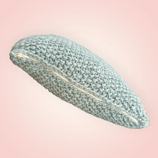 Chunky Hand Knitted Mist Green Textured Cushion Cover - Image 3