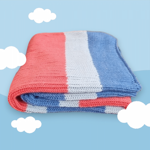 Multi-use Baby Blanket With 3 Attractive Stripes With Soft Cashmere Feel - Image 3