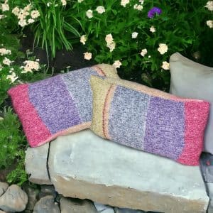Stunning Rustic Wool Multi-Coloured Handmade Cushion Cover
