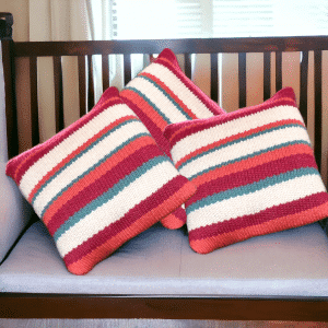 Inspiring Highland Heather 4 Coloured Striped Cushion Cover - 2 Sizes
