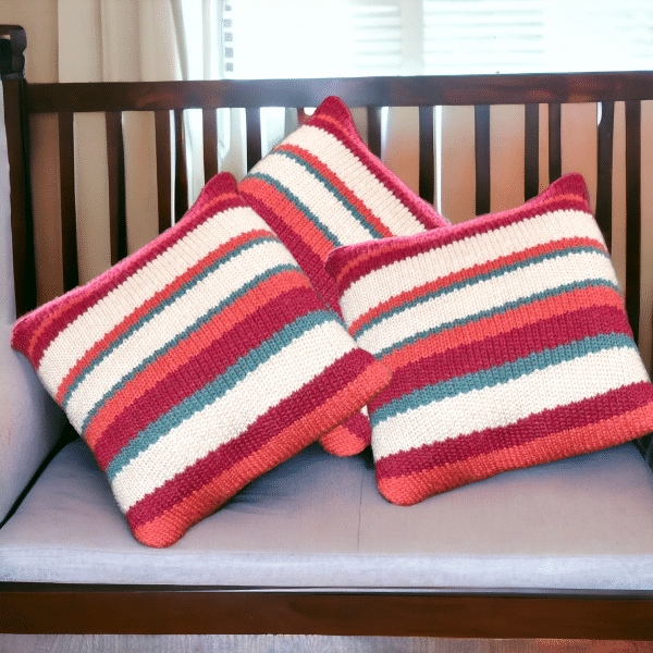 Inspiring Highland Heather 4 Coloured Striped Cushion Cover - 2 Sizes