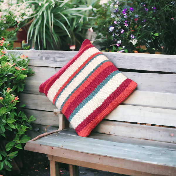 Inspiring Highland Heather 4 Coloured Striped Cushion Cover - 2 Sizes - Image 2