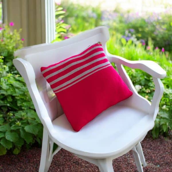 Handmade Attractive Striped Wool Cushion Cover - 2 Sizes & 3 Colours - Image 2