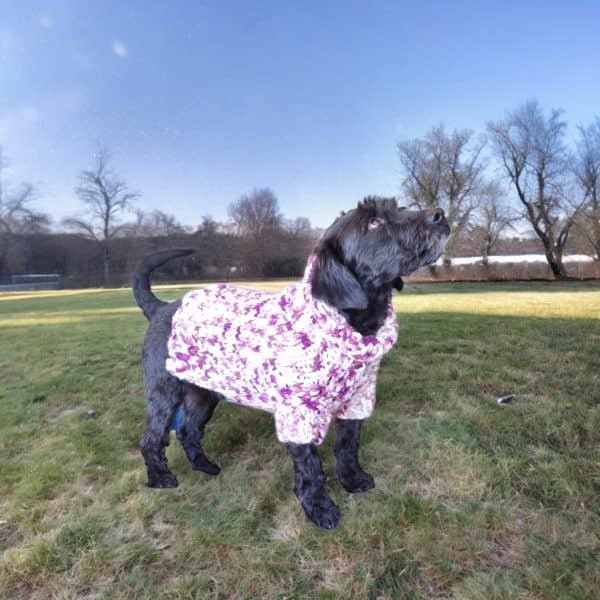 Hand knitted Chunky Warm Speckled Dog Jumper - 3 Colours Grey, Plum & Red - Image 2