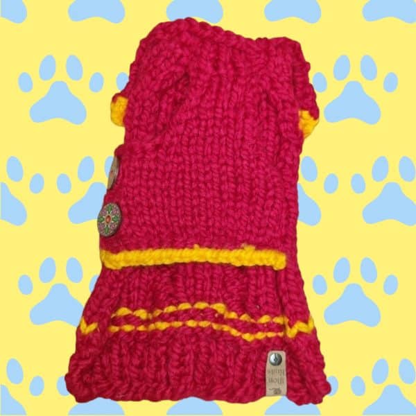 Tiny To Large Hand knitted Dog Jumper - 2 Colours Rich Red & Dark Blue - Image 5