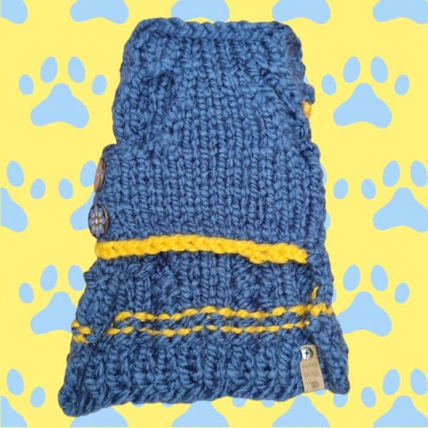 Tiny To Large Hand knitted Dog Jumper - 2 Colours Rich Red & Dark Blue - Image 8