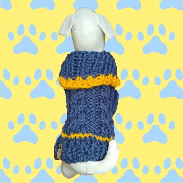 Tiny To Large Hand knitted Dog Jumper - 2 Colours Rich Red & Dark Blue - Image 7