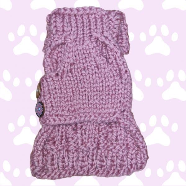 Tiny Dog & Bigger Friends Hand knitted Super Soft Jumper- 3 Colours Pink, Purple & Yellow - Image 7