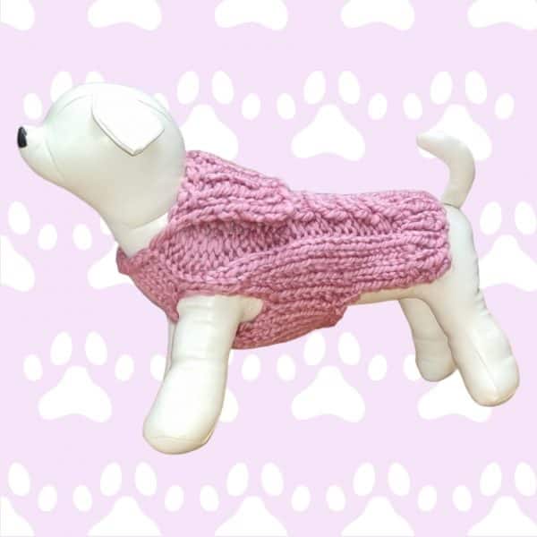 Tiny Dog & Bigger Friends Hand knitted Super Soft Jumper- 3 Colours Pink, Purple & Yellow - Image 4